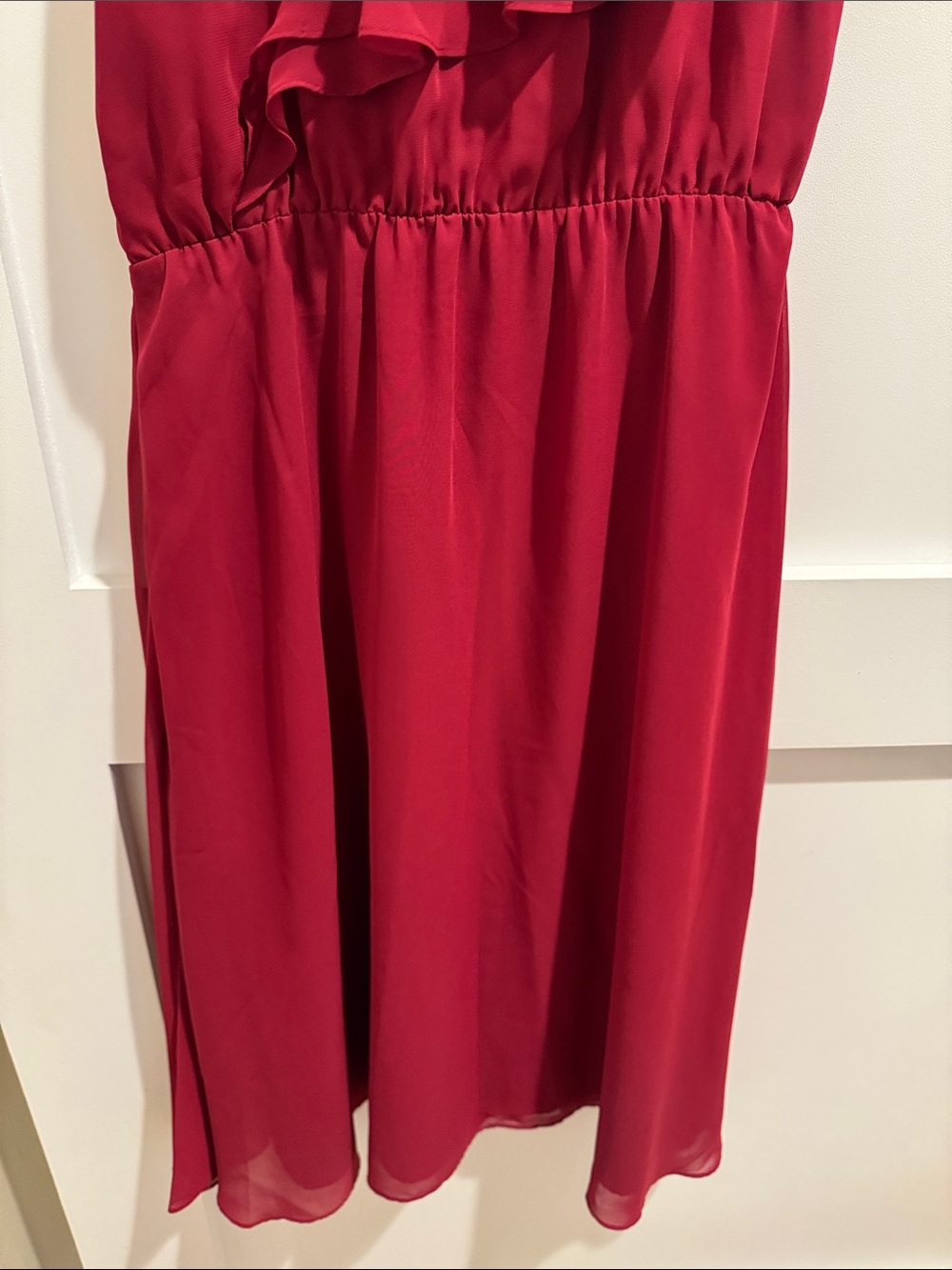 One-Shoulder Ruffle Wrap Dress - Picture 8 of 8